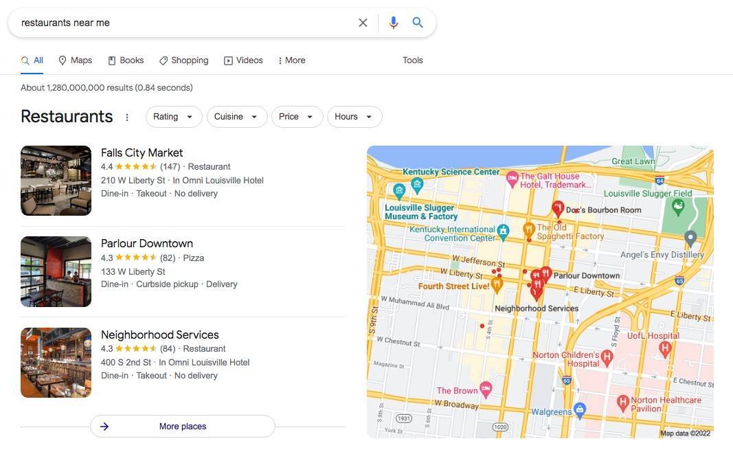 desktop version of google local pack featured snippets