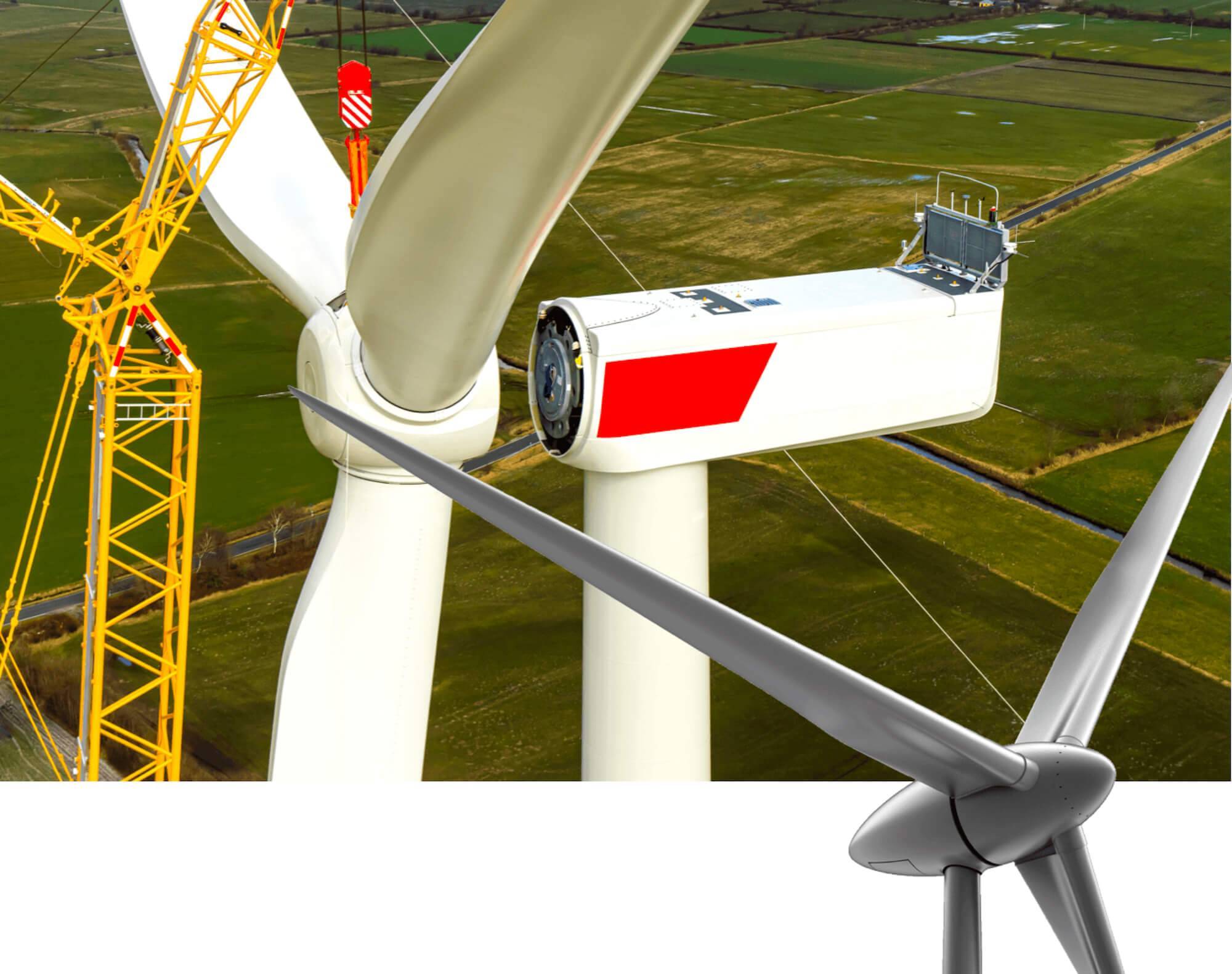 A large wind turbine fan