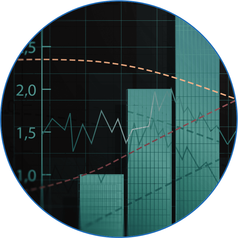 Illustration of a chart depicting marketing results