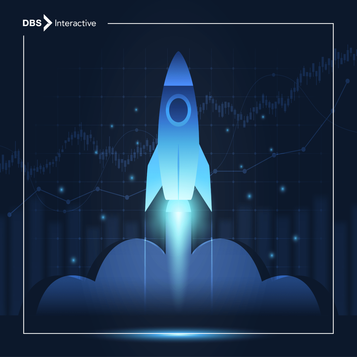 rocket with analytics in background illustrating website performance