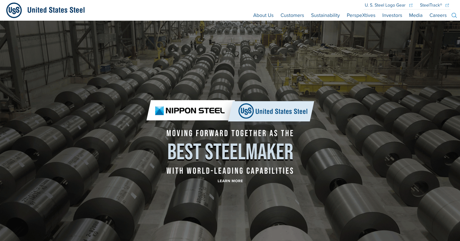 united states steel home page focuses on the recent acquisition by nippon steel