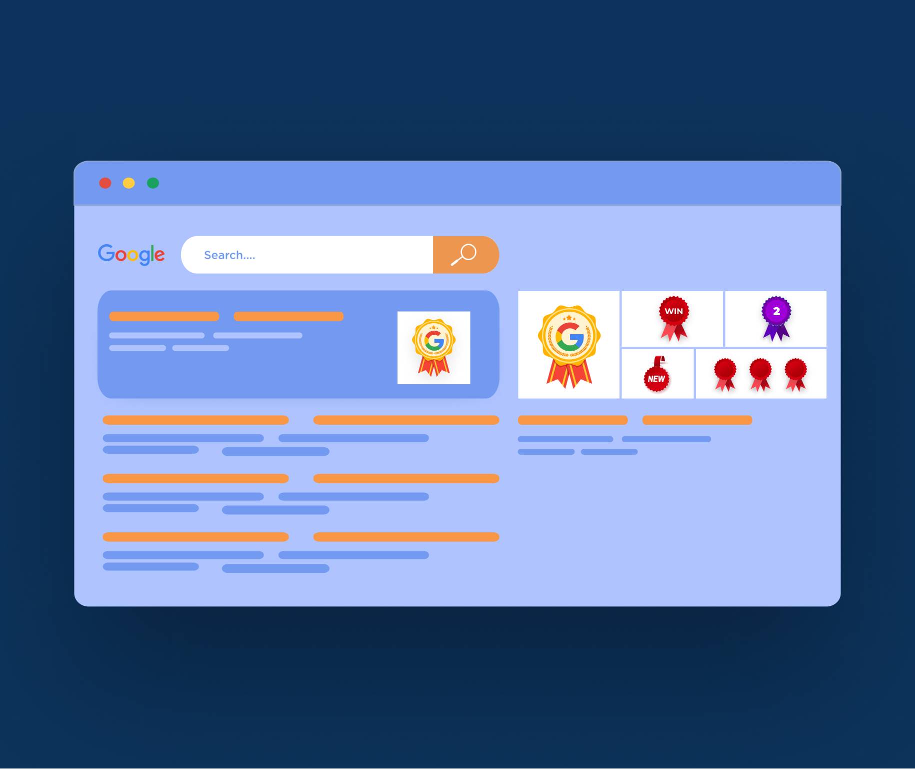 Image of winning a top search result featured snippet in Google.