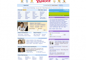Screenshot of Yahoo page from 2005